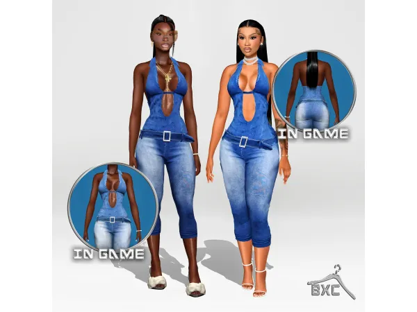 Alpha FOXY JUMPSUIT by Baddiexsimmer - The Sims 4 Custom Content