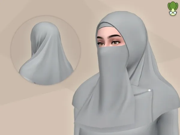 Maxis Match Modest Wear Half Niqab With Shoulder Pin Square Hijab - The Sims 4 Custom Content