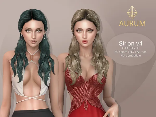Alpha Sirion Hairstyle v4 Braided Half Up Long Waves - The Sims 4 Custom Content