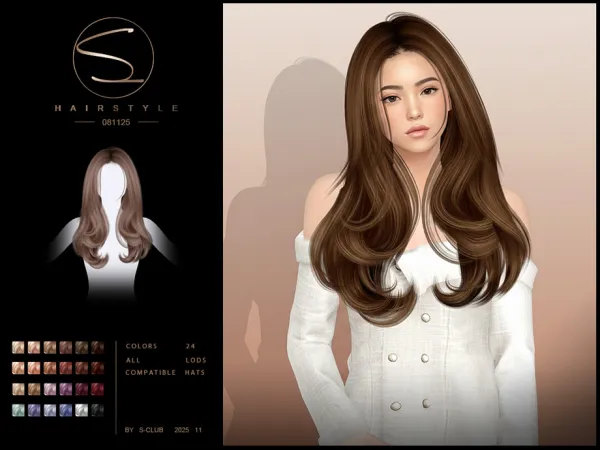 Alpha S Club_081125_ long wavy hairstyle Club by S - The Sims 4 Custom Content
