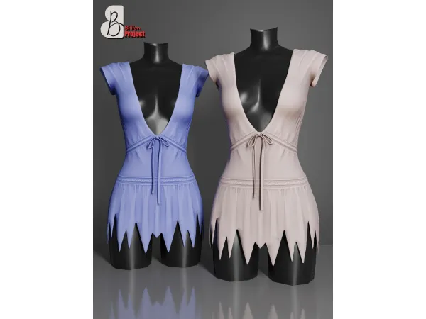 Alpha BillionProject Ululu Mini Dress - The Sims 4 Custom Content
