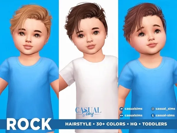 Alpha Rock Hairstyle Toddlers - The Sims 4 Custom Content