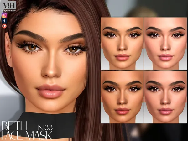 Alpha Beth Face Mask N133 - The Sims 4 Custom Content