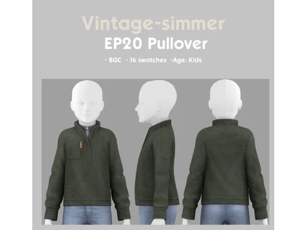 Maxis Match Maxis match pullover for Kids Todds simmer by vintage - The Sims 4 Custom Content