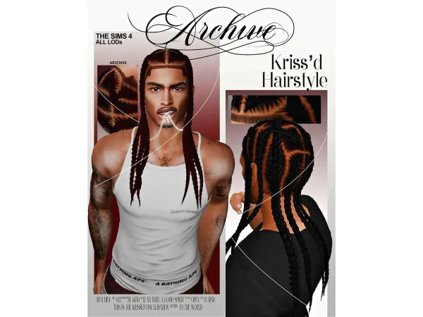 Alpha Kriss'd Hairstyle by ar3chive - The Sims 4 Custom Content