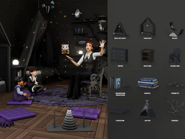 Alpha Midnight Manor Nursery - The Sims 4 Custom Content