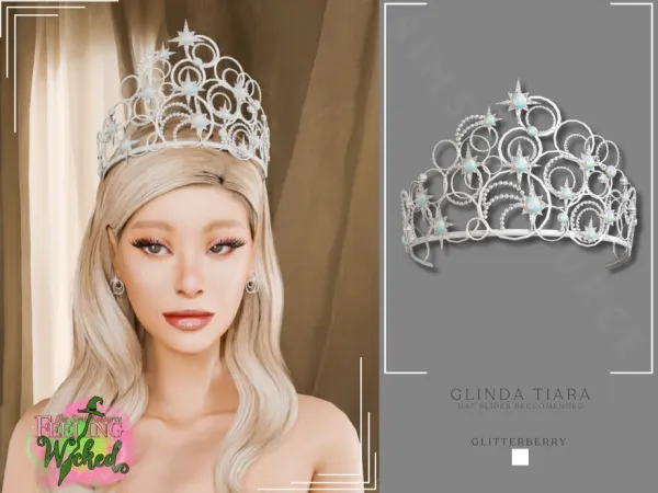 Alpha Glinda Crown by Glitterberryfly - The Sims 4 Custom Content