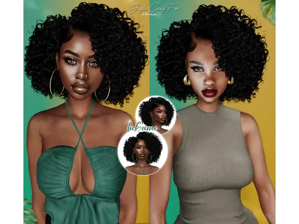 Alpha Jayla Curly Fro by XxBlacksims - The Sims 4 Custom Content