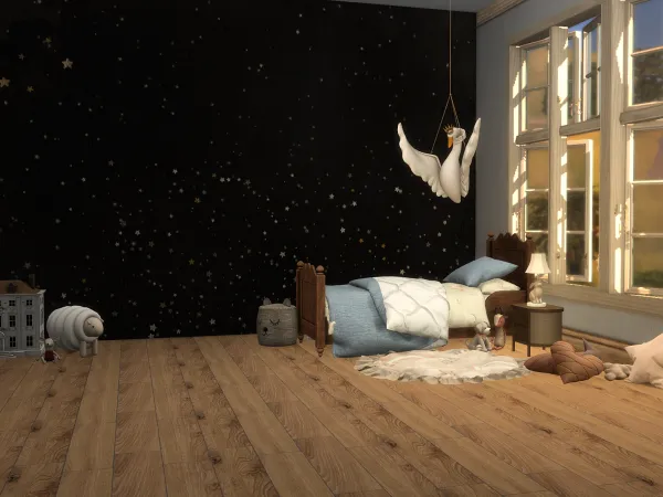 Alpha Midnight Manor Nursery Wall Mural 1 - The Sims 4 Custom Content