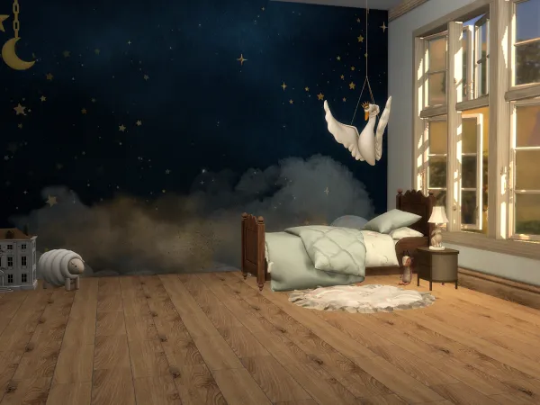 Alpha Midnight Manor Nursery Wall Mural 2 - The Sims 4 Custom Content
