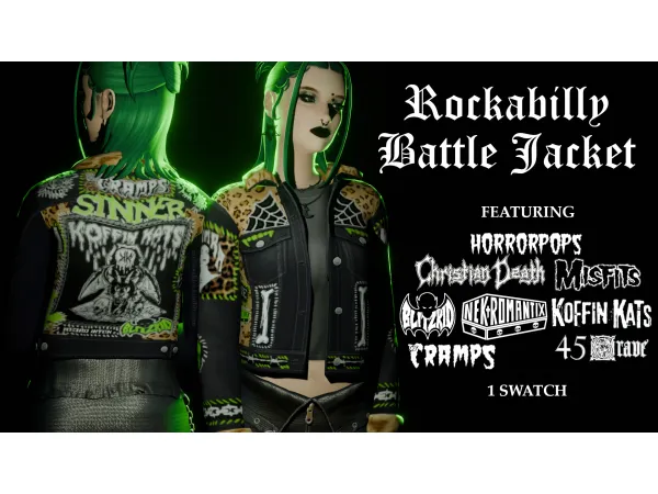 Maxis Match rockabilly battle jacket by mellosakicc - The Sims 4 Custom Content