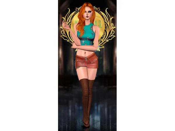 Kurimas 4t2 Belaloallure Shanna Cross Tank Top and Skirt