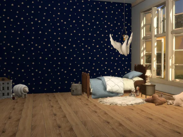 Alpha Midnight Manor Nursery Wallpaper - The Sims 4 Custom Content