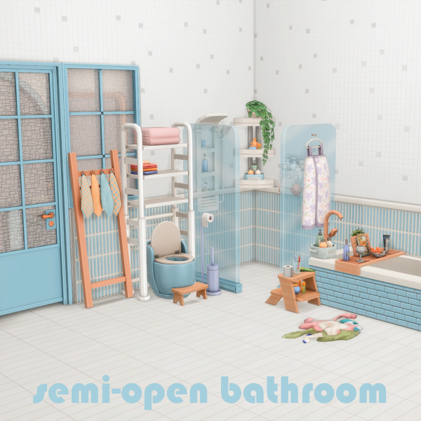 Maxis Match semi open bathroom _ 31CC by simsfinds - The Sims 4 Custom Content