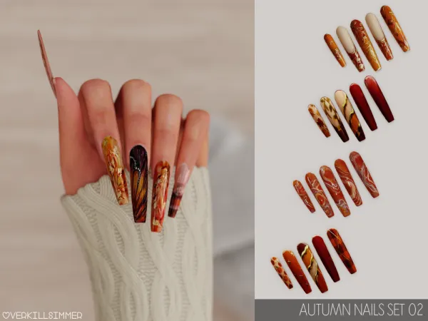 Alpha Autumn nails set 02 - The Sims 4 Custom Content