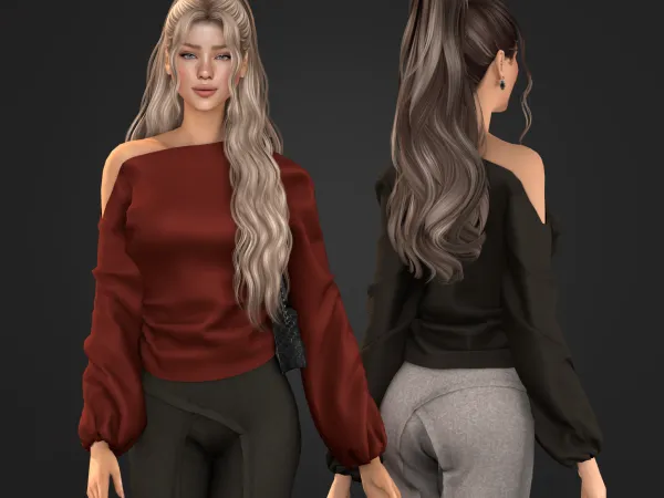 Alpha Evening Out 1 Blouse - The Sims 4 Custom Content