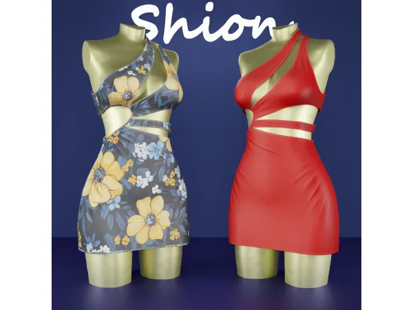 Alpha Shion Gina Dress - The Sims 4 Custom Content