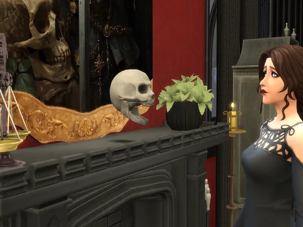 Alpha Animated Chattering Skull - The Sims 4 Custom Content