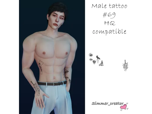 Alpha Male tattoo 69 - The Sims 4 Custom Content