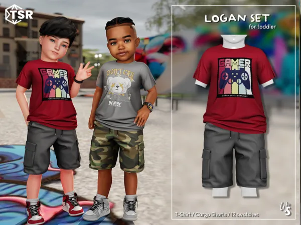 Alpha Logan Clothing Set for toddlers - The Sims 4 Custom Content