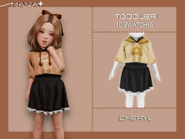 Maxis Match 7NANA (Cheryl) Dress w Hoodie - The Sims 4 Custom Content