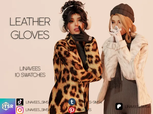 Mix LEONA LEATHER GLOVES by linavees - The Sims 4 Custom Content