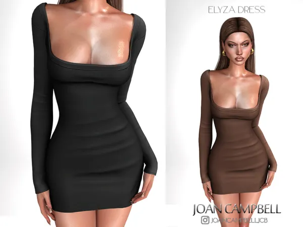 Alpha ELYZA DRESS by thesimsresource - The Sims 4 custom content