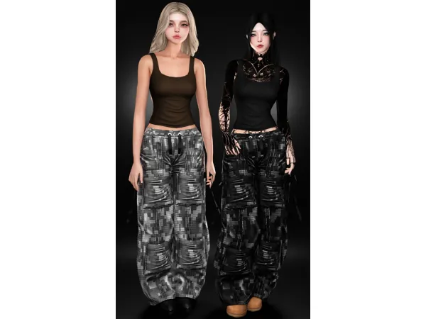 Alpha cargo dessert and mirelli top - The Sims 4 Custom Content