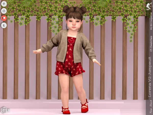 Alpha Lorena V2 Jumpsuit Toddler by KaTPurpura - The Sims 4 Custom Content