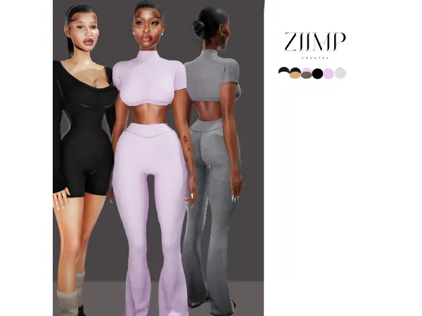 Alpha GIRLY SPORT SET by ziimp - The Sims 4 Custom Content