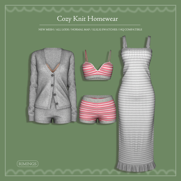Alpha [RIMINGS] Cozy Knit Homewear by simsfinds - The Sims 4 Custom Content
