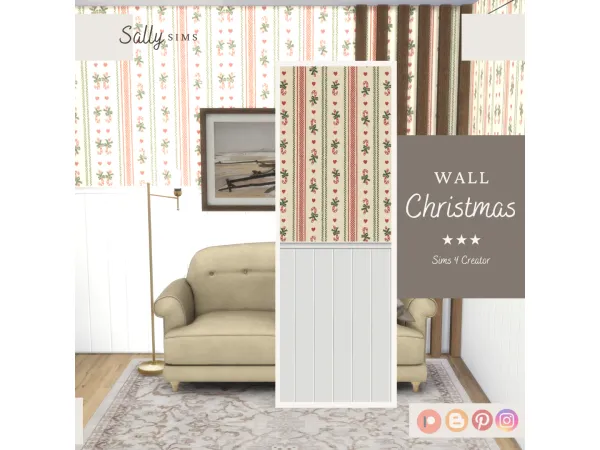 Alpha Wall Christmas - The Sims 4 Custom Content