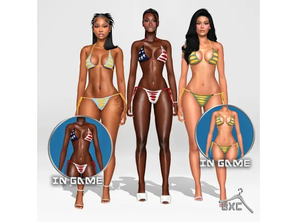 Alpha TIT 4 TATS BIKINI by Baddiexsimmer - The Sims 4 custom content
