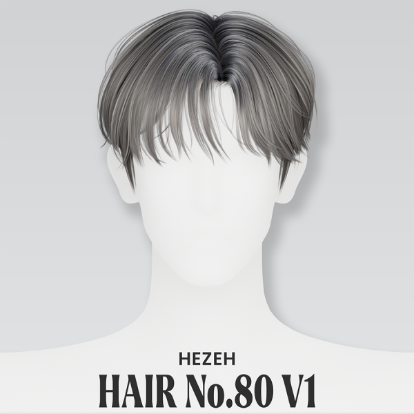 Alpha [Hezeh]Hair_No80 V1 by hezeh - The Sims 4 Custom Content