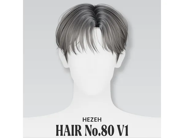 Alpha [Hezeh]Hair_No80 V1 - The Sims 4 Custom Content