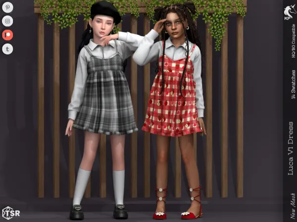 Alpha Luca V1 Dress Child by KaTPurpura - The Sims 4 Custom Content