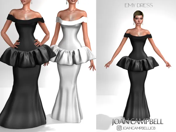 Alpha EMY DRESS by Joan_Campbell_Beauty_ - The Sims 4 Custom Content