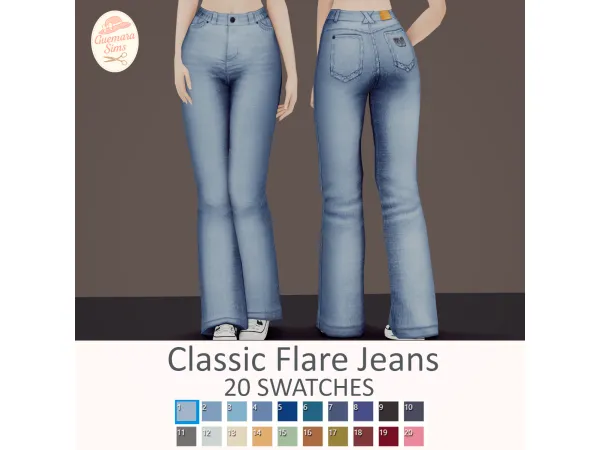 Maxis Match Classic Flare Jeans by Guemara - The Sims 4 Custom Content