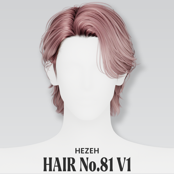 Alpha [Hezeh]Hair_No81 V1 by hezeh - The Sims 4 Custom Content