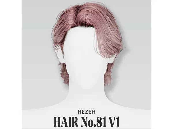 Alpha [Hezeh]Hair_No81 V1 - The Sims 4 Custom Content