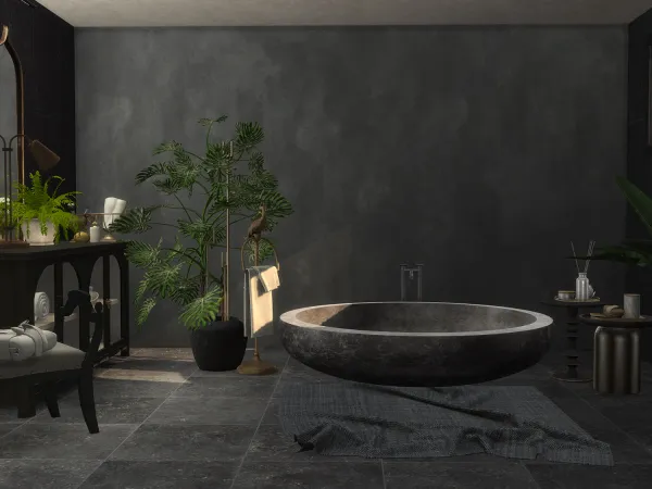 Alpha Midnight Manor Bathroom Plaster WM - The Sims 4 Custom Content