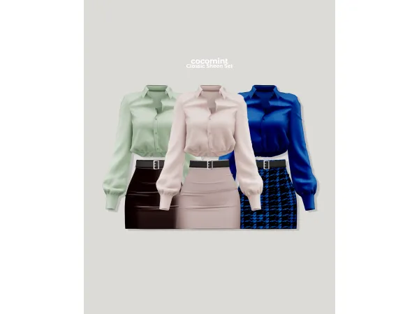 Alpha [cocomint] Classic Sheen Shirts - The Sims 4 Custom Content