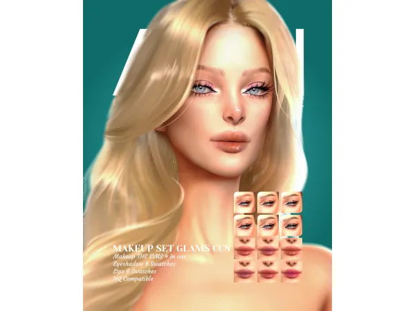 Alpha LEAN MAKEUP SET GLAMS CC8 - The Sims 4 Custom Content