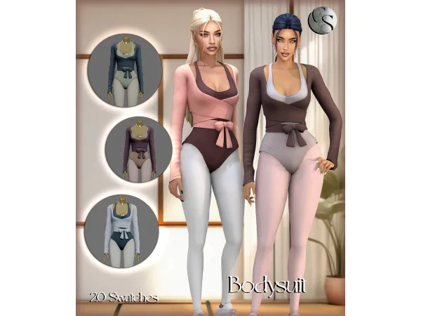 Mix [CAMUFLAJE] Pilates Edit Collection Bodysuit Socks - The Sims 4 Custom Content
