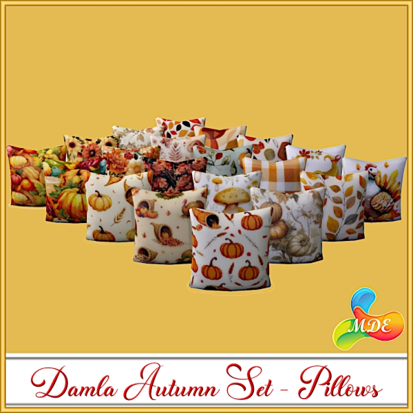 Mix Damla Autumn Set Pillows by mde - The Sims 4 Custom Content