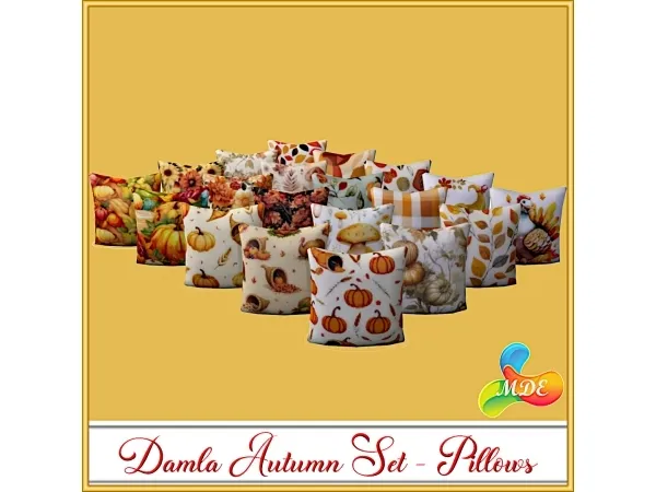 Mix Damla Autumn Set Pillows - The Sims 4 Custom Content