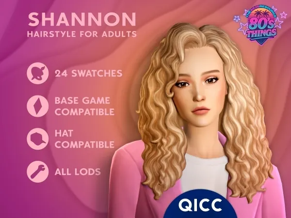 Maxis Match Shannon Hair - The Sims 4 Custom Content
