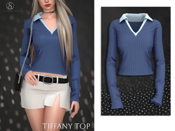 Alpha Tiffany Top by Simsessentials - The Sims 4 Custom Content