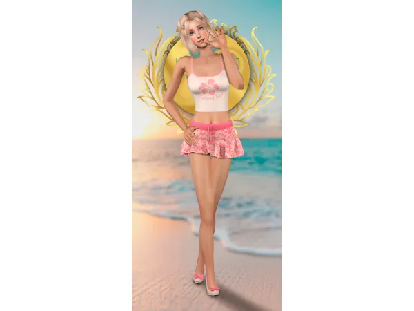 Sims 2 Alpha  CC: Kurimas 4t2 B0T0XBRAT Dashing Tank Top | Skirt