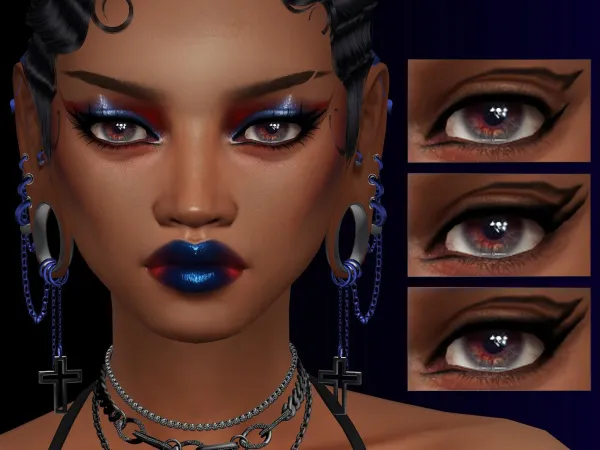 Alpha Raven Eyeliner - The Sims 4 Custom Content
